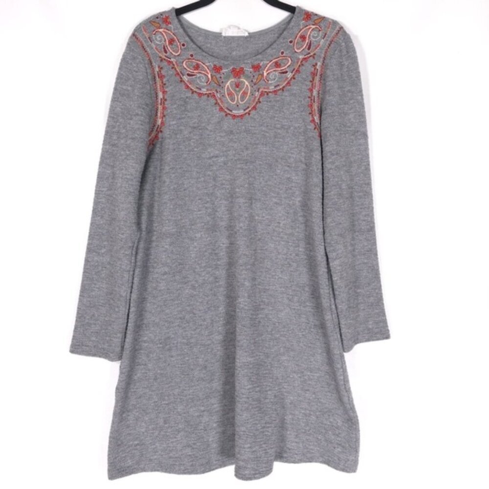 THML ANTHROPOLOGIE Embroidered Paisley Mini Dress Rayon Blend WCT028-HG SMALL